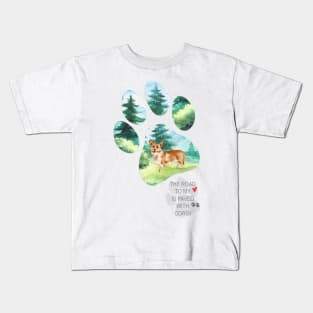 Pawprint Corgi Kids T-Shirt